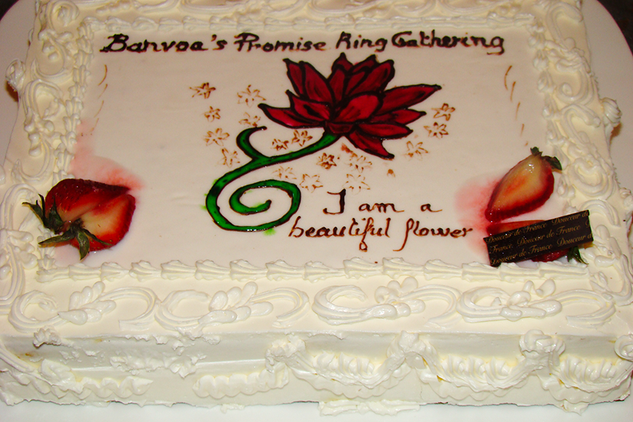 Celebration cake for a daughter's first flowering
